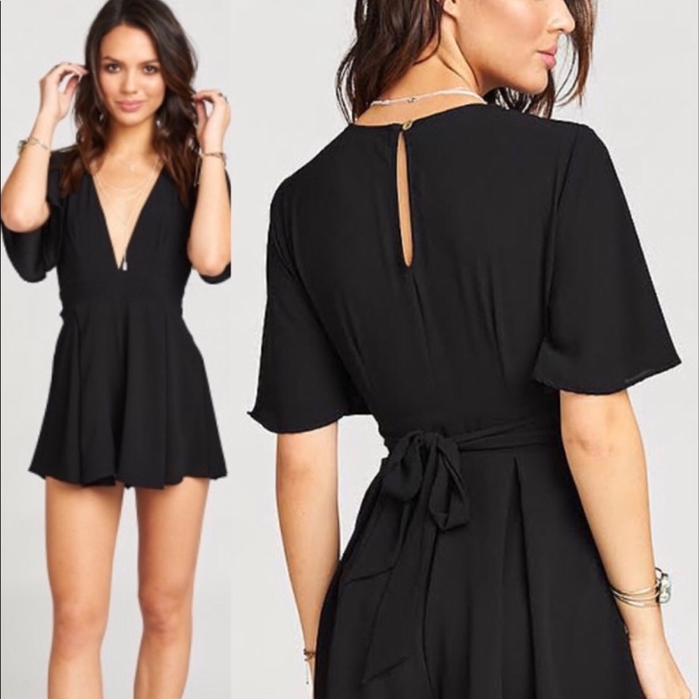NWT SHOW ME YOUR MUMU BLACK ROMPER SIZE XS